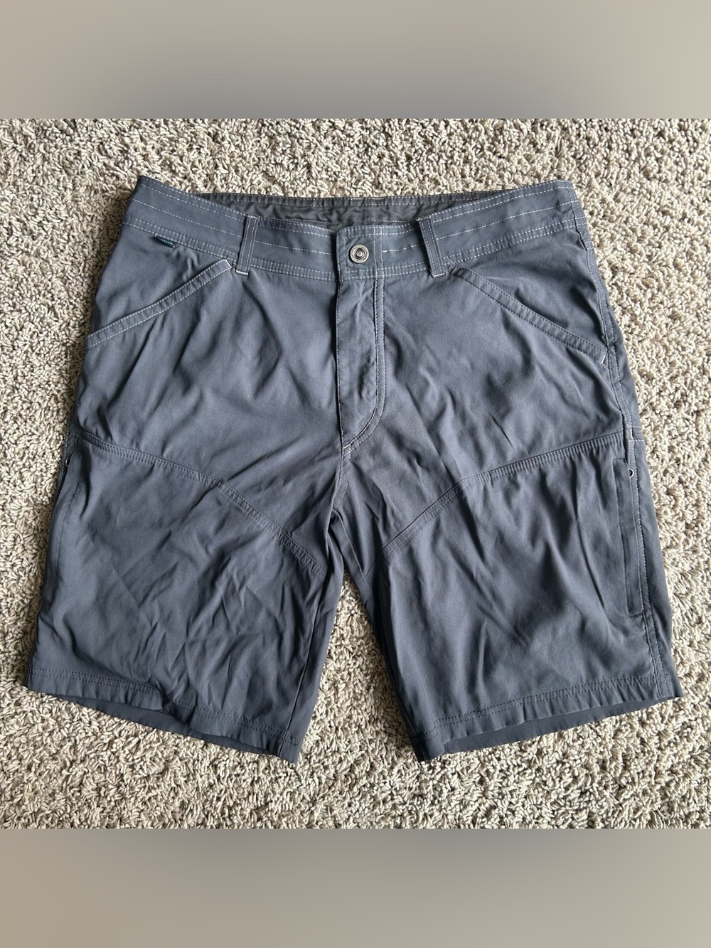 Kuhl Renegade Cargo Shorts Mens 34(35x10) Duralux Charcoal Gray Hiking Technical